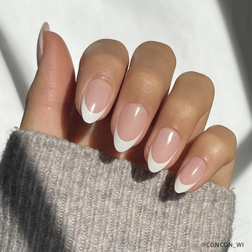 French Manicure Almond Nails I Glamnetic – glamnetic